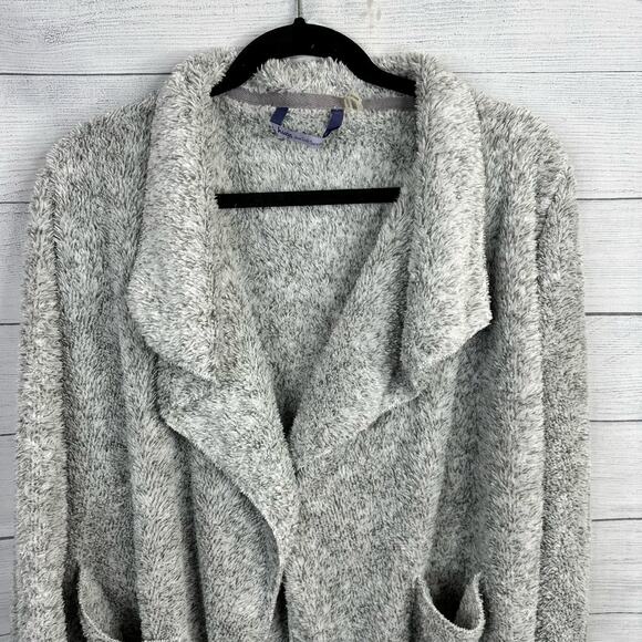 Hugs from Soft Surroundings size Medium Hug Me Cardigan Sherpa Gray - Picture 3 of 10